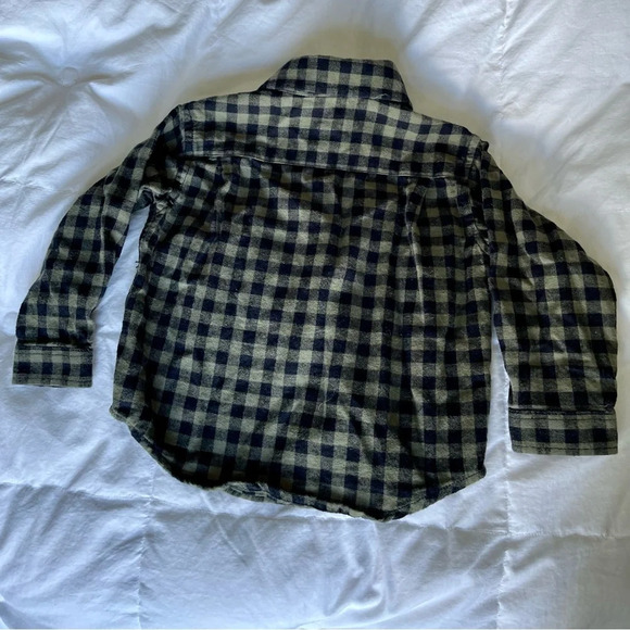Miles the label black and green gingham baby boy shirt in 18M - Picture 4 of 5